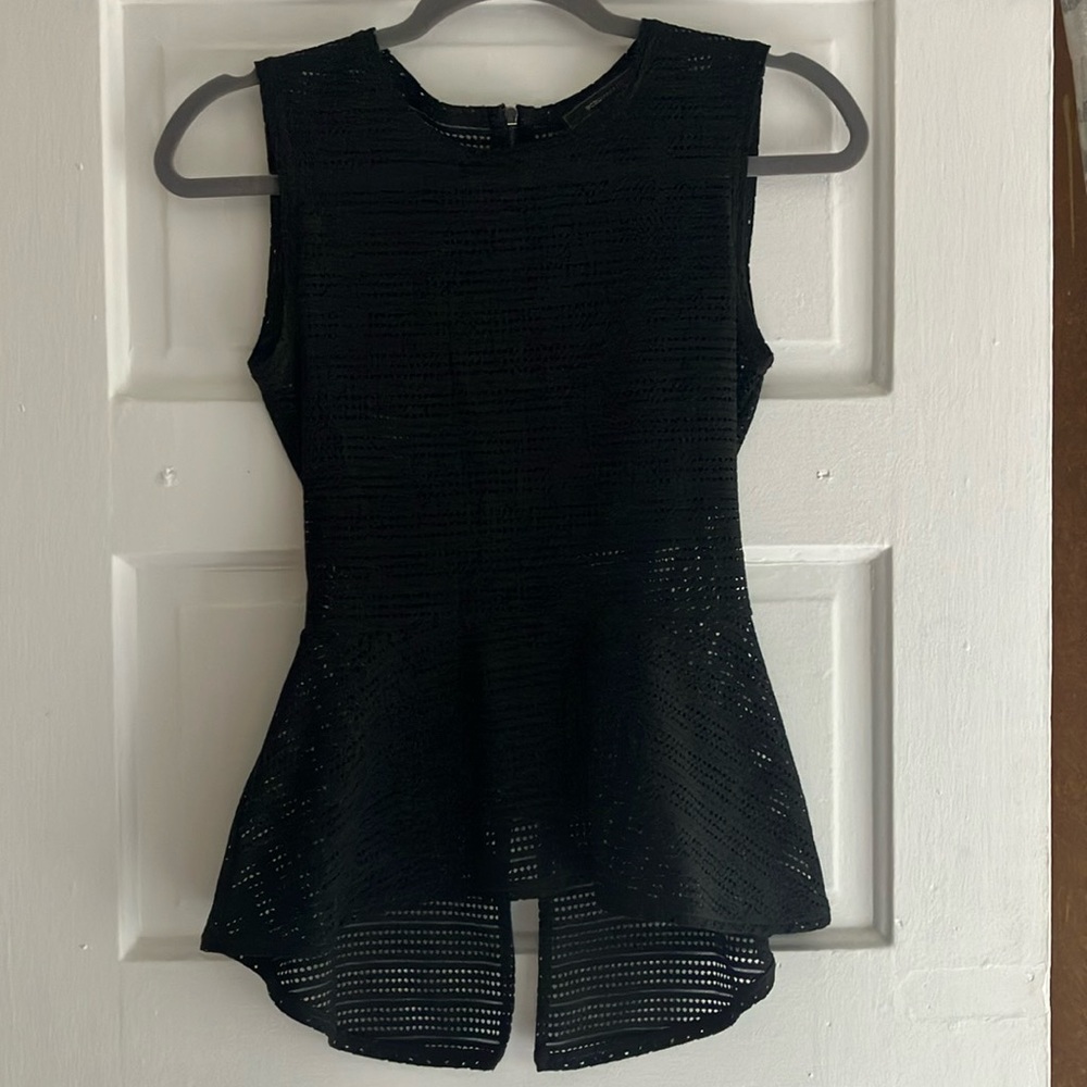 BCBG Maxazaria Peplum Mesh top - size XS